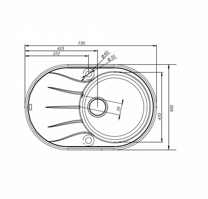 Мойка Granucryl  цвет шоколад одна чаша 770*500 Kitchen G IDDIS K18C771i87. Фото